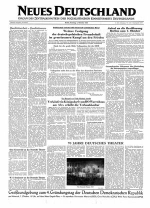 Neues Deutschland Online-Archiv vom 04.10.1953