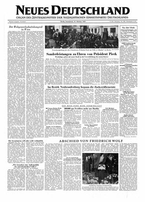 Neues Deutschland Online-Archiv on Oct 10, 1953