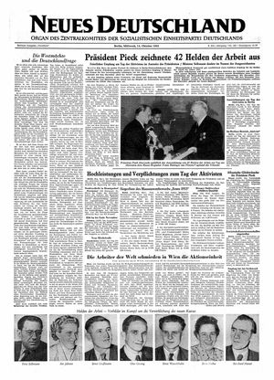 Neues Deutschland Online-Archiv on Oct 14, 1953