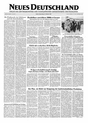 Neues Deutschland Online-Archiv on Oct 15, 1953