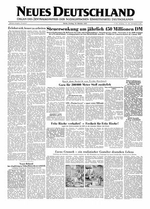 Neues Deutschland Online-Archiv on Oct 16, 1953
