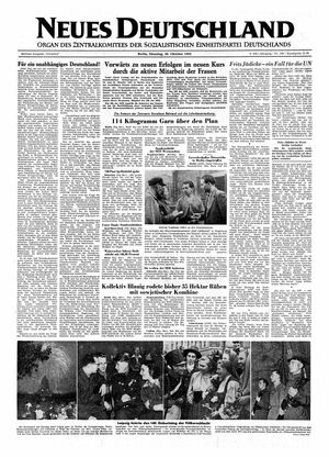 Neues Deutschland Online-Archiv vom 20.10.1953