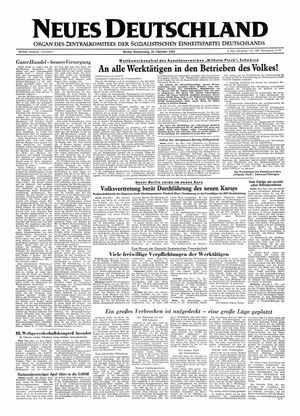 Neues Deutschland Online-Archiv on Oct 22, 1953