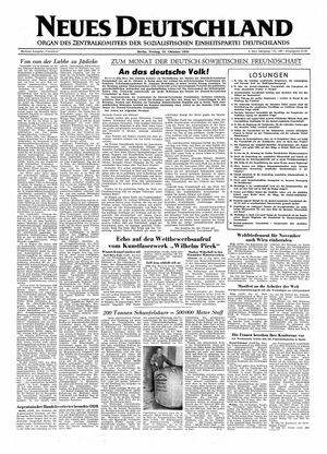 Neues Deutschland Online-Archiv on Oct 23, 1953