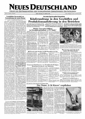 Neues Deutschland Online-Archiv on Oct 27, 1953