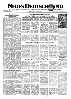 Neues Deutschland Online-Archiv vom 01.11.1953