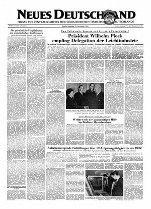 Neues Deutschland Online-Archiv vom 10.11.1953