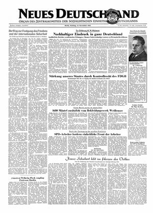 Neues Deutschland Online-Archiv vom 15.11.1953