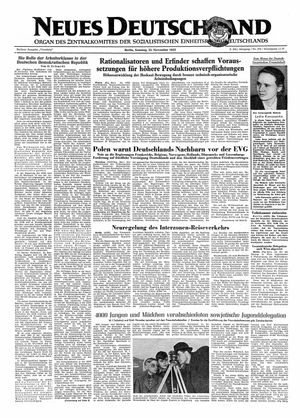 Neues Deutschland Online-Archiv vom 22.11.1953