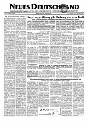Neues Deutschland Online-Archiv vom 27.11.1953