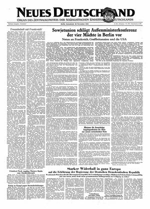 Neues Deutschland Online-Archiv on Nov 28, 1953