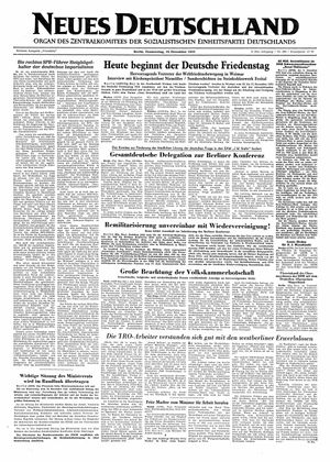 Neues Deutschland Online-Archiv vom 10.12.1953