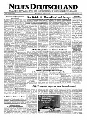 Neues Deutschland Online-Archiv vom 16.12.1953