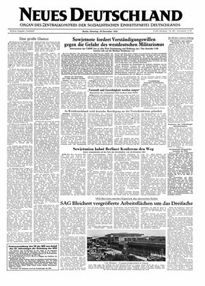 Neues Deutschland Online-Archiv vom 29.12.1953