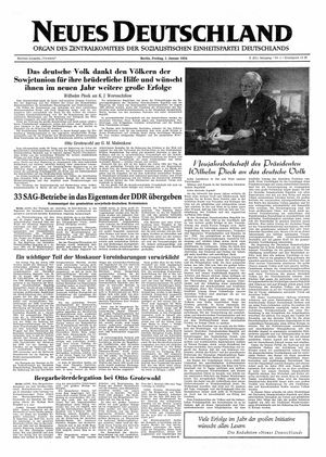 Neues Deutschland Online-Archiv vom 01.01.1954