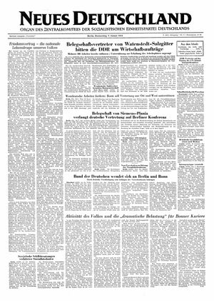 Neues Deutschland Online-Archiv vom 07.01.1954