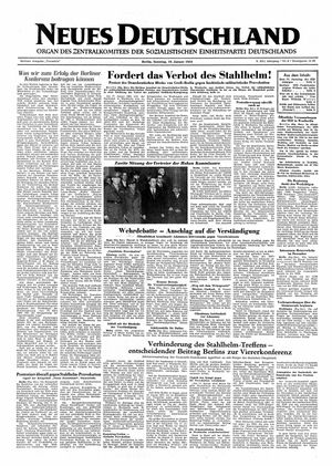 Neues Deutschland Online-Archiv vom 10.01.1954
