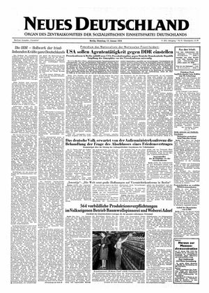 Neues Deutschland Online-Archiv vom 12.01.1954