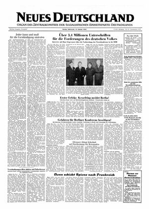 Neues Deutschland Online-Archiv vom 13.01.1954