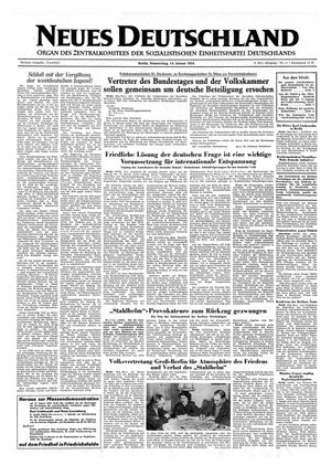 Neues Deutschland Online-Archiv vom 14.01.1954