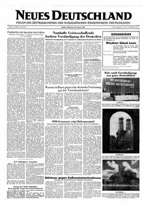 Neues Deutschland Online-Archiv vom 20.01.1954