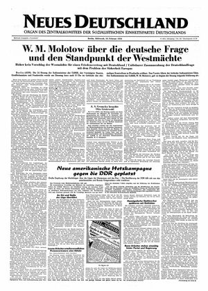 Neues Deutschland Online-Archiv vom 10.02.1954