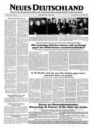 Neues Deutschland Online-Archiv on Feb 17, 1954