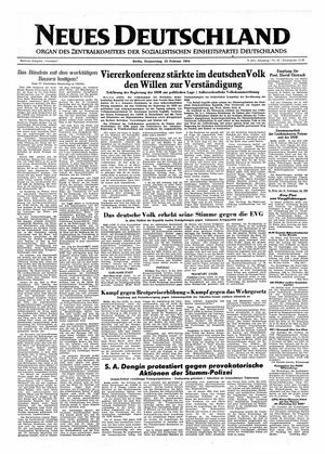 Neues Deutschland Online-Archiv vom 25.02.1954