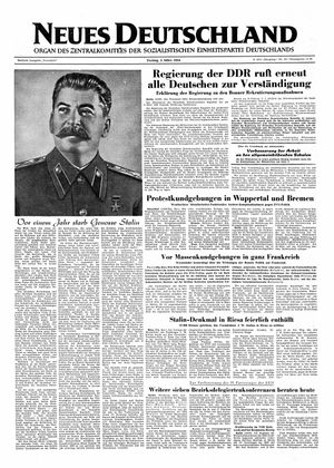 Neues Deutschland Online-Archiv vom 05.03.1954