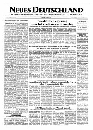 Neues Deutschland Online-Archiv vom 07.03.1954