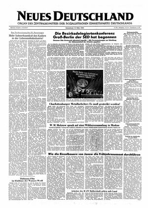 Neues Deutschland Online-Archiv vom 13.03.1954