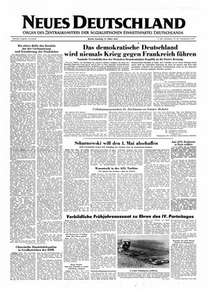 Neues Deutschland Online-Archiv vom 21.03.1954