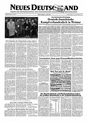 Neues Deutschland Online-Archiv vom 11.04.1954