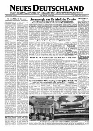 Neues Deutschland Online-Archiv vom 21.04.1954