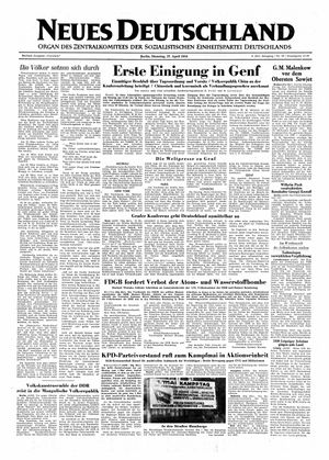 Neues Deutschland Online-Archiv vom 27.04.1954