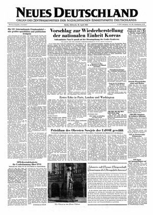 Neues Deutschland Online-Archiv vom 28.04.1954