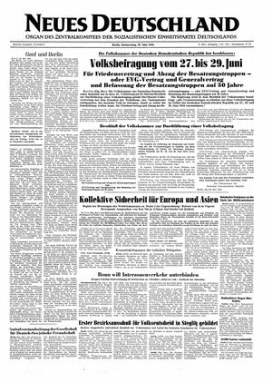 Neues Deutschland Online-Archiv vom 27.05.1954