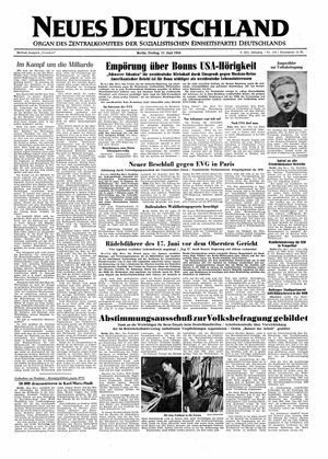 Neues Deutschland Online-Archiv vom 11.06.1954