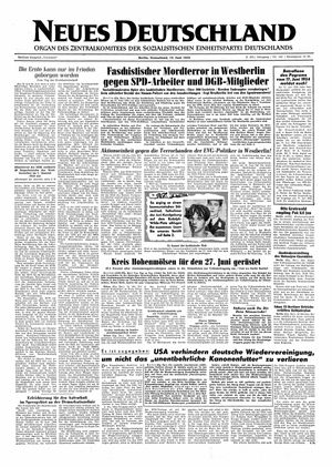 Neues Deutschland Online-Archiv vom 19.06.1954