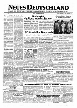 Neues Deutschland Online-Archiv vom 20.06.1954