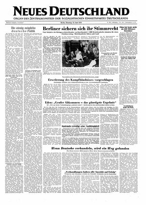 Neues Deutschland Online-Archiv vom 22.06.1954