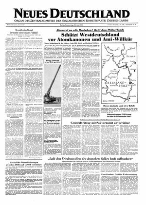 Neues Deutschland Online-Archiv vom 24.06.1954
