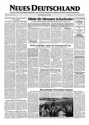 Neues Deutschland Online-Archiv vom 07.07.1954