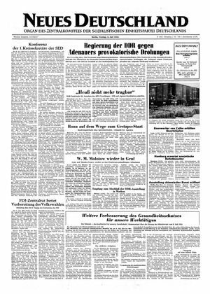 Neues Deutschland Online-Archiv vom 09.07.1954