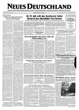 Neues Deutschland Online-Archiv vom 11.07.1954