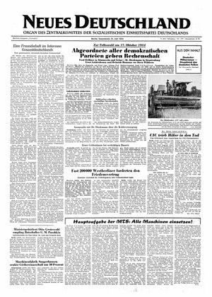 Neues Deutschland Online-Archiv vom 31.07.1954