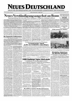 Neues Deutschland Online-Archiv vom 05.08.1954