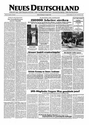 Neues Deutschland Online-Archiv vom 10.08.1954