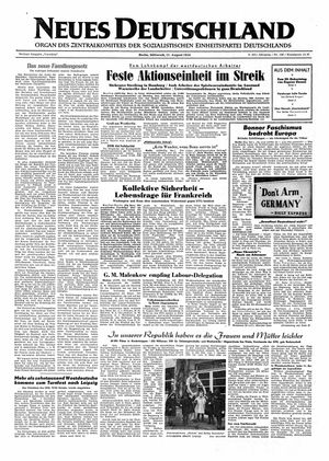 Neues Deutschland Online-Archiv vom 11.08.1954