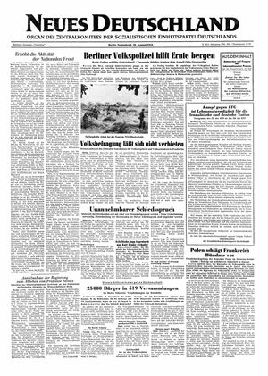 Neues Deutschland Online-Archiv vom 28.08.1954